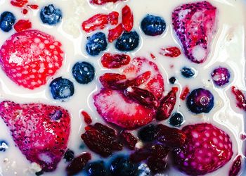 Close-up of strawberries in plate