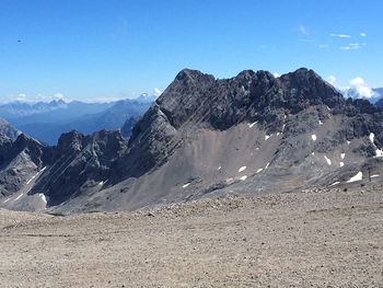 Scenic view of mountains against sky