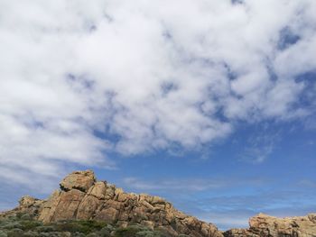 Low angle view of mountain against sky