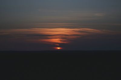 Scenic view of silhouette landscape against sky during sunset