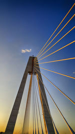 Low angle view of suspension bridge