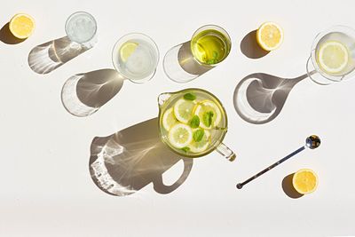 Directly above shot of fruits on table