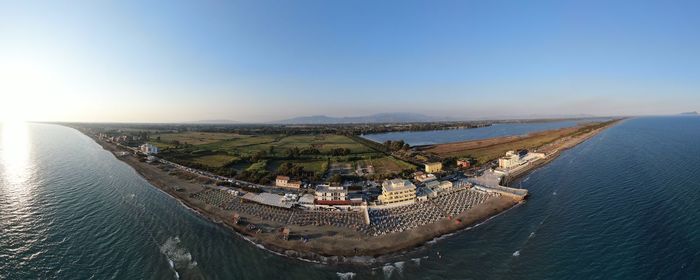 High angle view of sea against sky