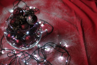 High angle view of christmas tree