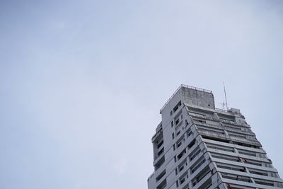 Low angle view of modern building against clear sky