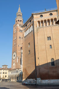 External facade of the baptistery of cremona, lombardy, italy.