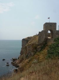 View of castle against sea