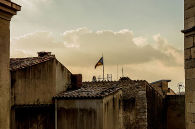 Low angle view of residential buildings against sky