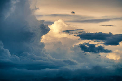 Low angle view of clouds in sky during sunset