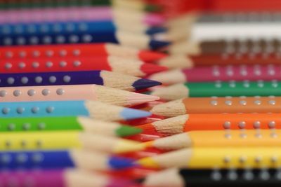 Close-up of multi colored pencils