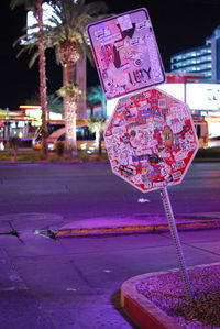 Illuminated lights at night