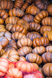 Full frame shot of pumpkins at market