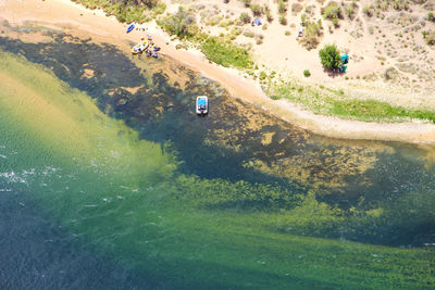 High angle view of car on land