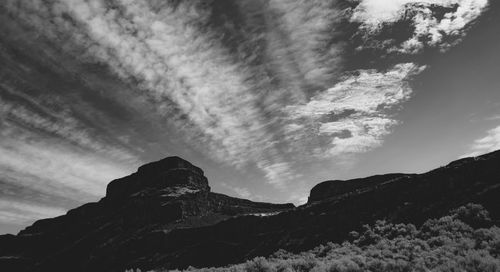 Low angle view of mountain against sky