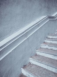 Low angle view of staircase on wall