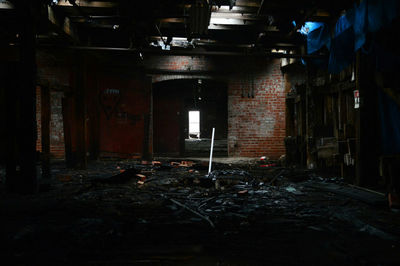 Interior of abandoned building