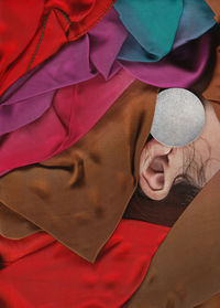Close-up high angle view of man