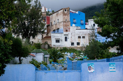 Buildings against blue sky