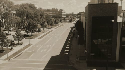 Railroad tracks in city