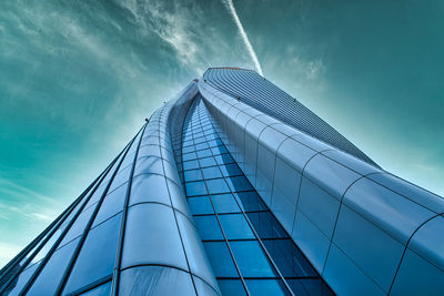 Low angle view of modern building against sky