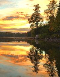 Sunset over lake