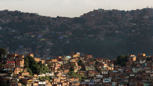 High angle view of townscape against sky