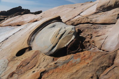 Low angle view of rock formation