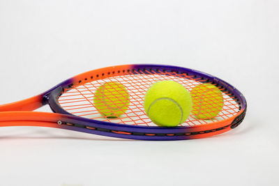 High angle view of multi colored ball on table