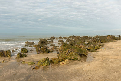 Scenic view of beach against sky