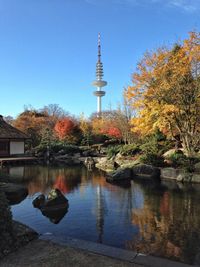 Communications tower against sky