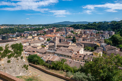 Little ancient town of colle val d'elsa seen from above, tuscany