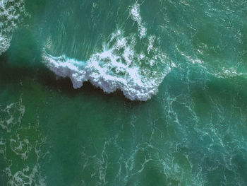 High angle view of sea waves