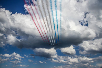 Low angle view of vapor trail in sky