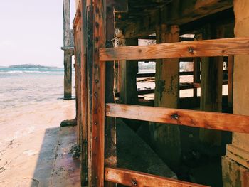 Close-up of wooden door