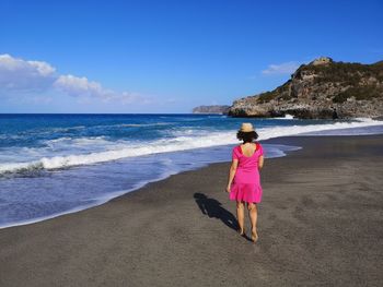 Girl on the deserted beach