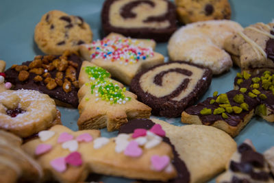 Close-up of cookies on table