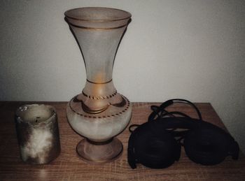 High angle view of shoes on table