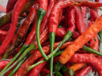 Full frame shot of red chili peppers