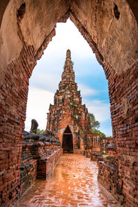 View of old ruined building against sky