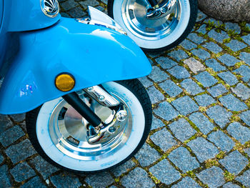 High angle view of bicycle on street