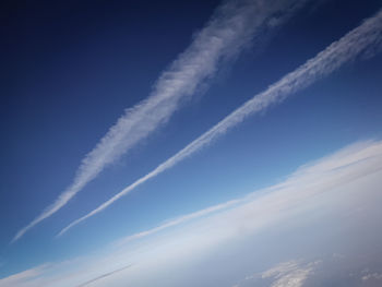 Low angle view of vapor trail in sky