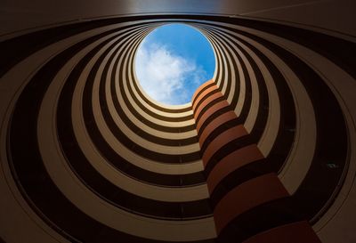 Low angle view of spiral staircase