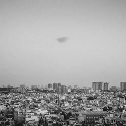 Cityscape against clear sky