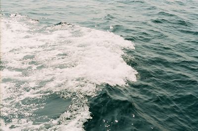 High angle view of waves in sea