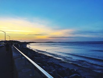 Scenic view of sea at sunset