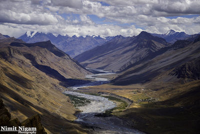 Scenic view of mountains against sky