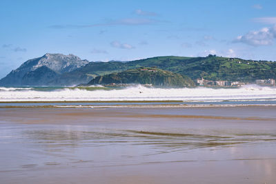 Scenic view of beach against sky