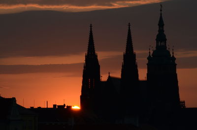 Buildings at sunset