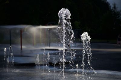 Close-up of splashing water in fountain
