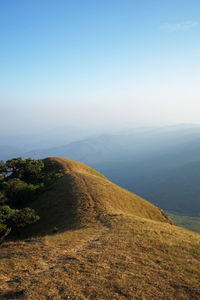 Natural landscape of pathway among green mountain park